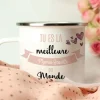 Mug émaillé personnalisé femme - Meilleure du monde