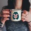 Mug émaillé personnalisé message - Chat