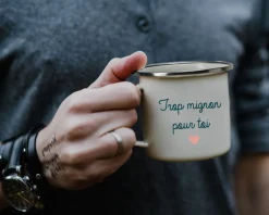 Mug émaillé personnalisé message - Chat