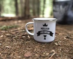 Mug émaillé personnalisé prénom - Pêcheur