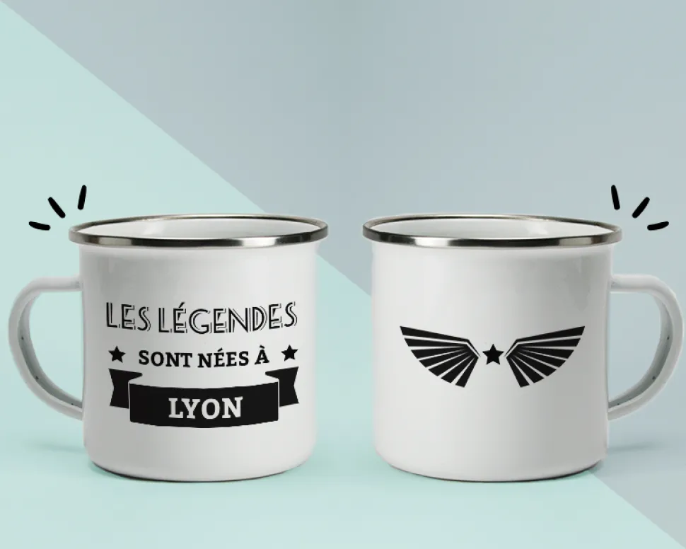 Mug émaillé personnalisé prénom - Légendes