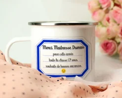 Mug émaillé personnalisé remerciements - Maîtresse, Maître et ATSEM