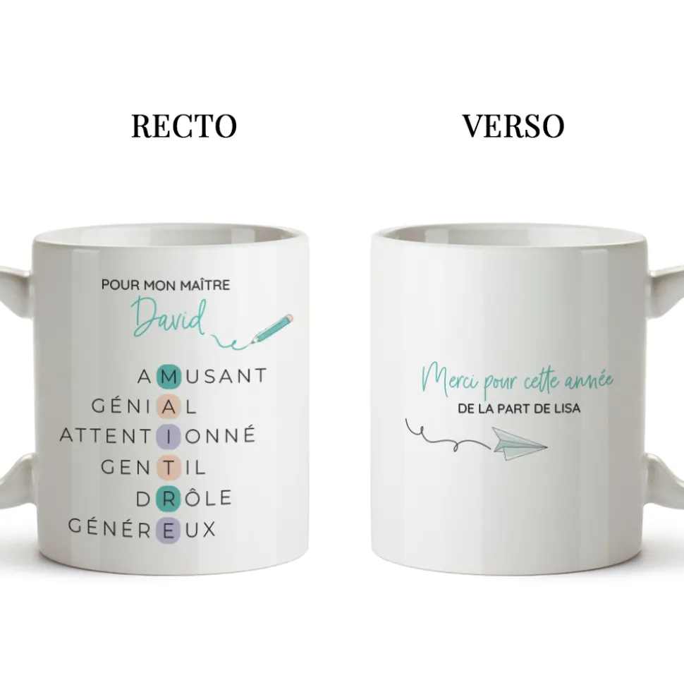 Mug personnalisé - Acrostiche Maitre