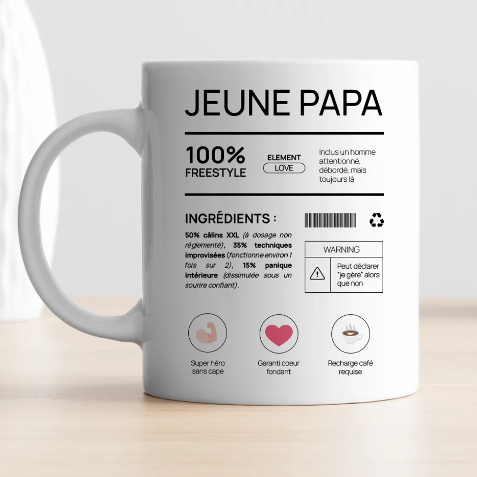 Mug personnalisé - Composition d'un jeune papa