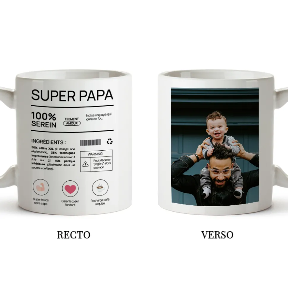 Mug personnalisé - Composition d'un jeune papa
