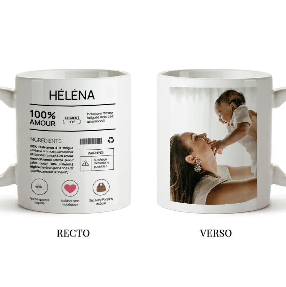 Mug personnalisé - Composition d'une jeune maman