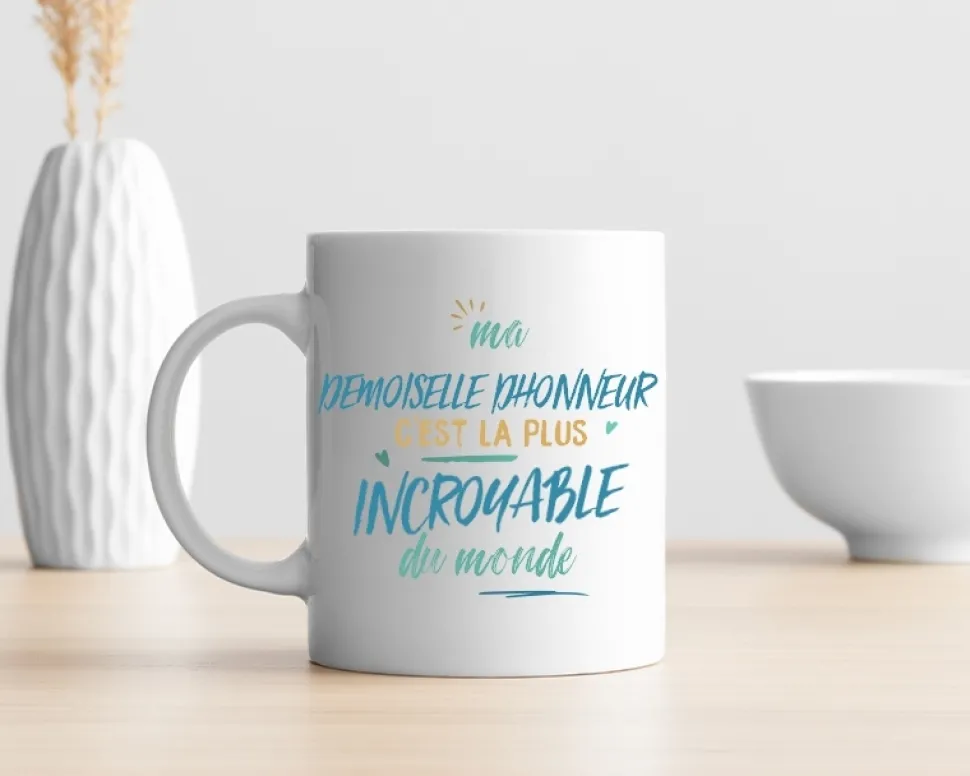 Mug personnalisé : Demoiselle d'honneur la plus...