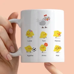 Mug personnalisé - Famille poussins