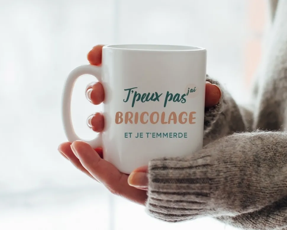 Mug personnalisé - J'peux pas j'ai bricolage