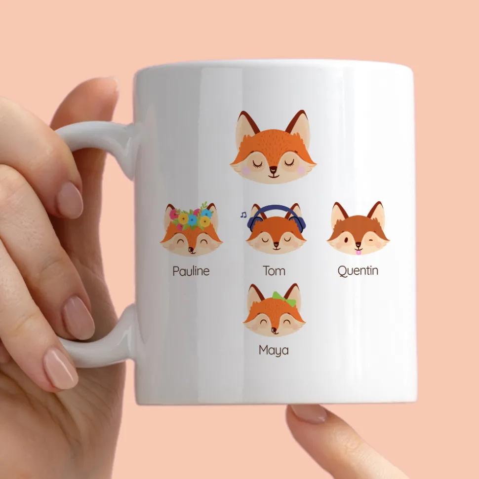 Mug personnalisé - Maman Renard et sa meute