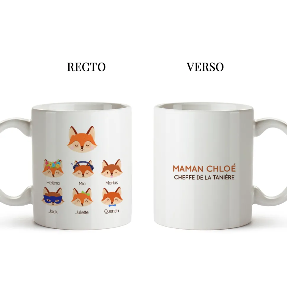 Mug personnalisé - Maman Renard et sa meute