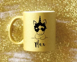 Mug personnalisé à paillettes - Licorne