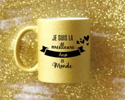 Mug personnalisé à paillettes - Meilleure du monde