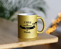 Mug personnalisé à paillettes - Meilleure du monde