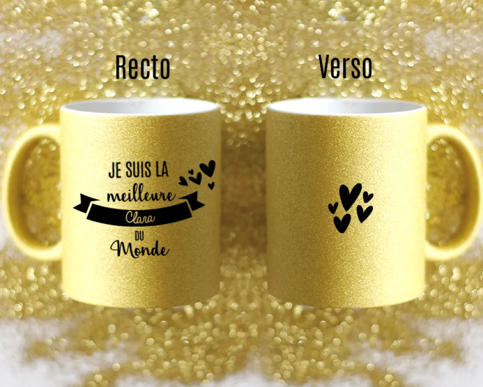 Mug personnalisé à paillettes - Meilleure du monde