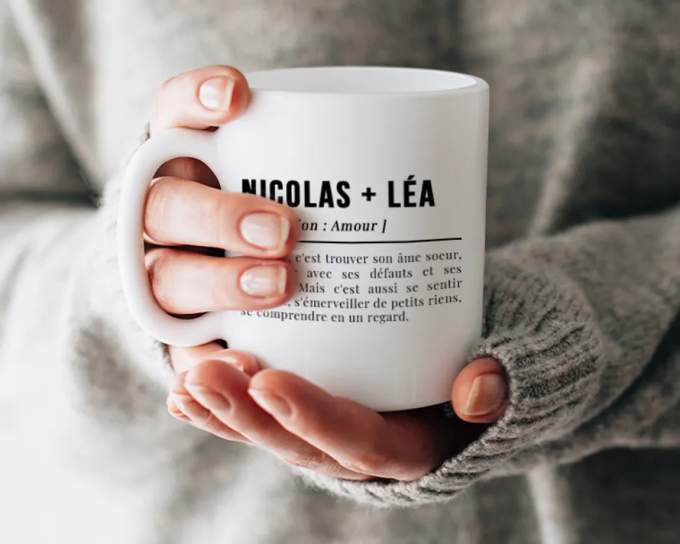 Mug personnalisé couple - Définition Amour