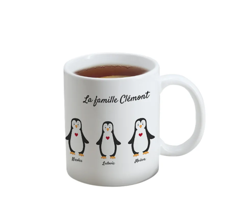 Mug personnalisé famille - Pingouins
