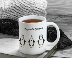Mug personnalisé famille - Pingouins