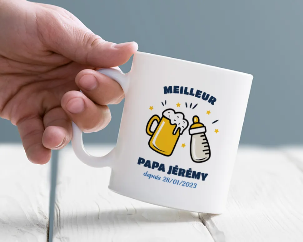 Mug personnalisé jeune papa - Chacun son biberon