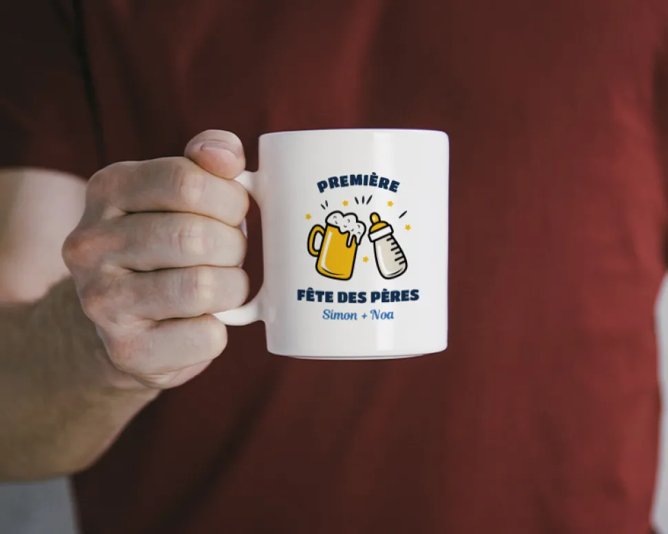 Mug personnalisé jeune papa - Chacun son biberon