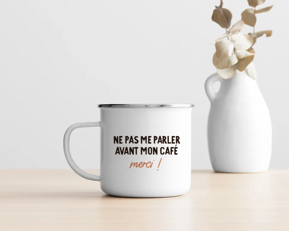Mug personnalisé émaillé - Message