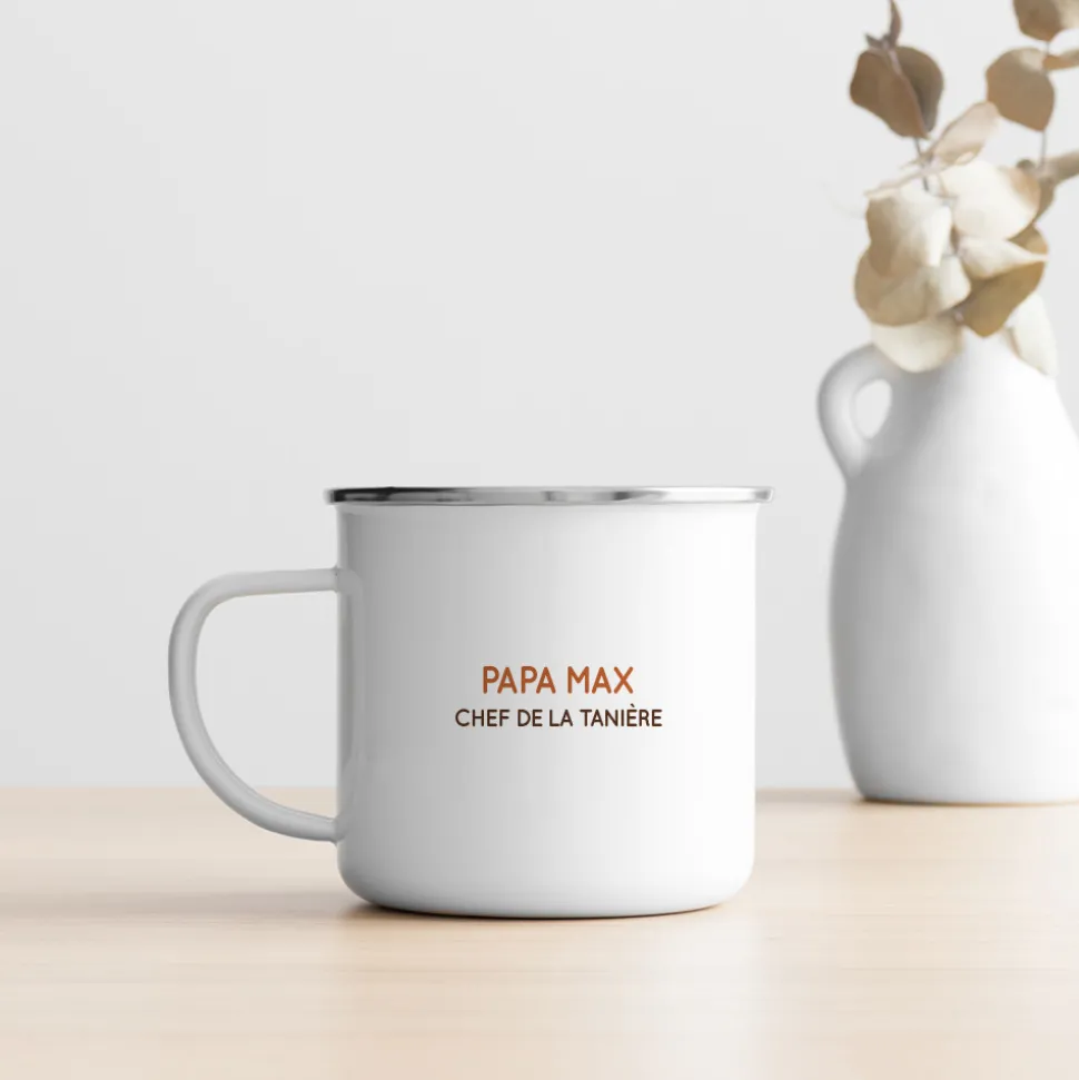 Mug personnalisé émaillé - Papa Renard et sa meute