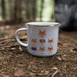 Mug personnalisé émaillé - Papa Renard et sa meute
