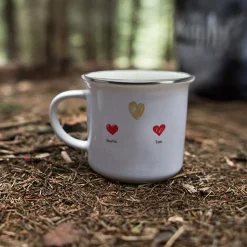 Mug personnalisé émaillé - Papa et ses petits coeurs