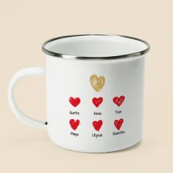 Mug personnalisé émaillé - Papi et ses petits coeurs