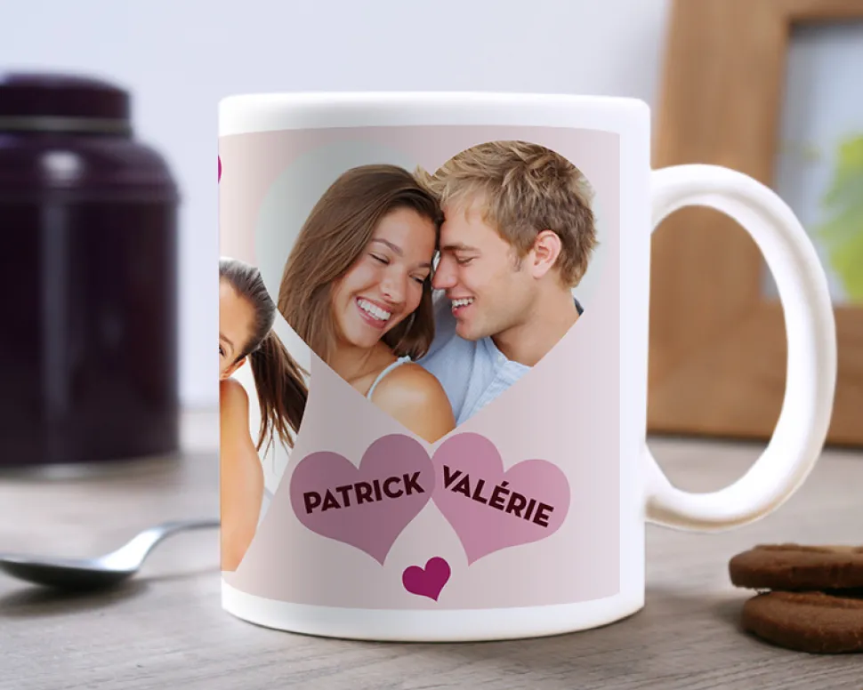 Mug personnalisé photo - Coeurs