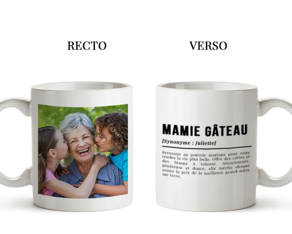 Mug personnalisé photo - Définition Mamie