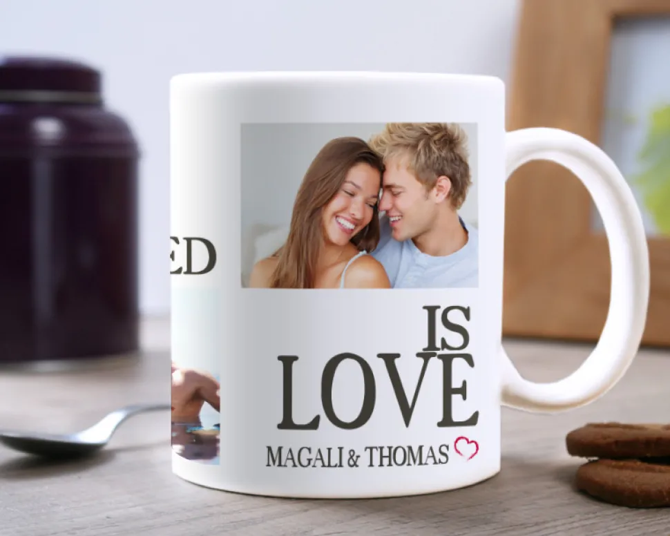 Mug personnalisé photo - Message d'amour