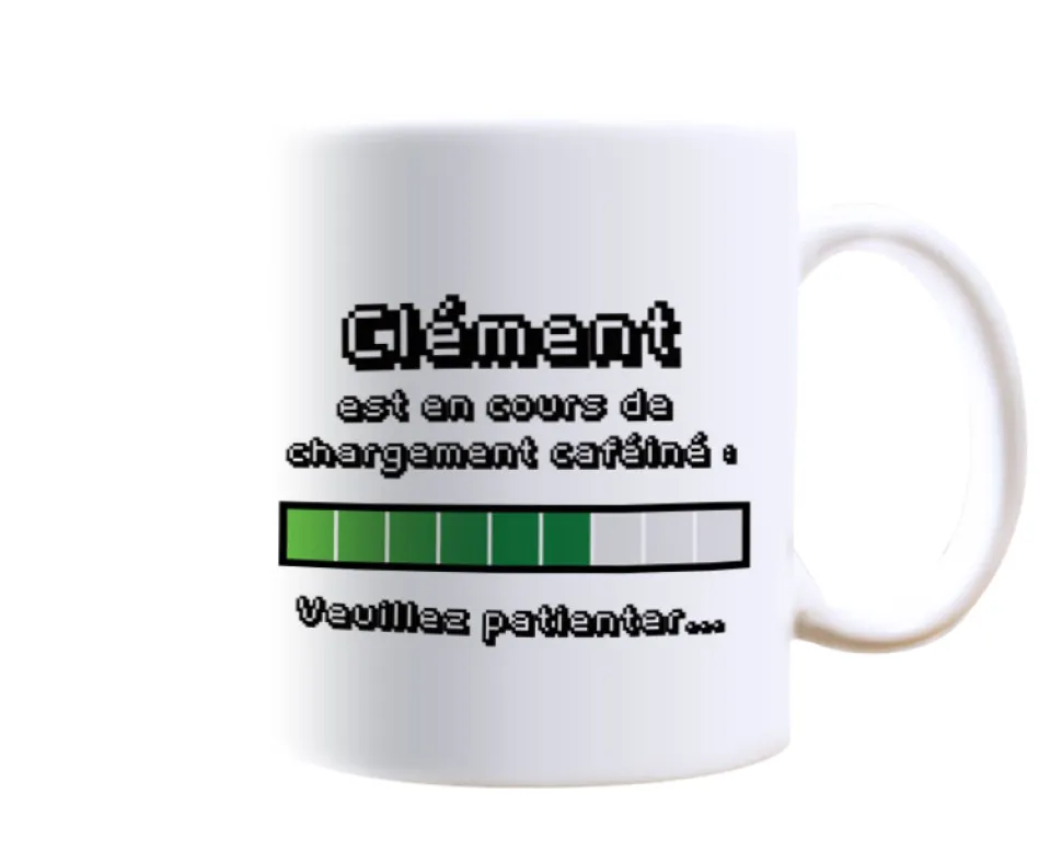 Mug personnalisé prénom - Chargement caféiné