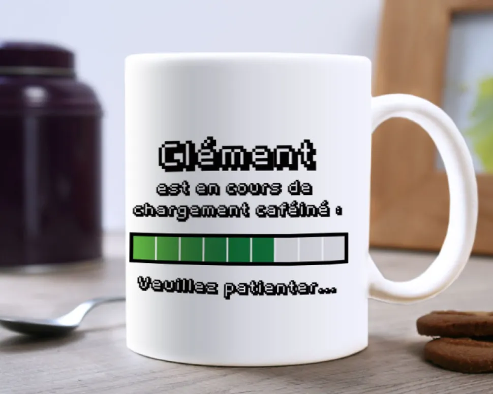 Mug personnalisé prénom - Chargement caféiné