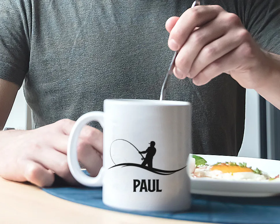 Mug personnalisé prénom - Pêcheur