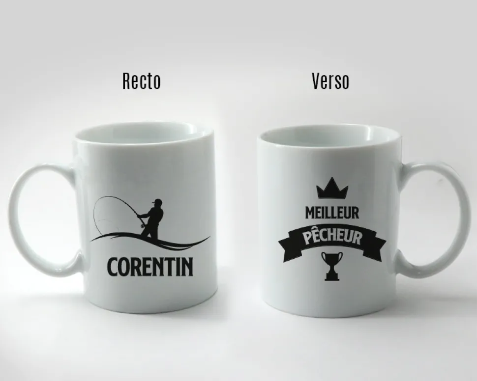 Mug personnalisé prénom - Pêcheur