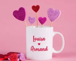Mug personnalisé prénoms couple - Coeur