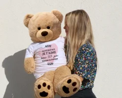 Ours en peluche géant personnalisable - Aujourd'hui je t'aime depuis... jours