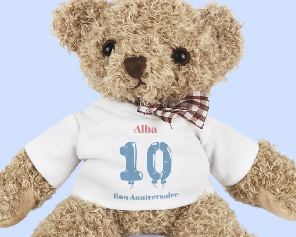 Ourson en peluche personnalisable anniversaire - Ballons