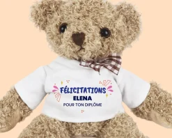 Ourson en peluche personnalisable - Félicitations