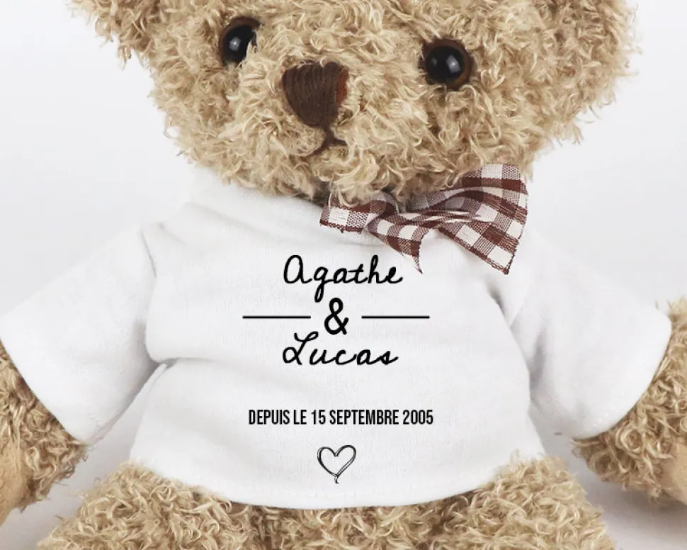 Ourson en peluche personnalisable - Jour de rencontre