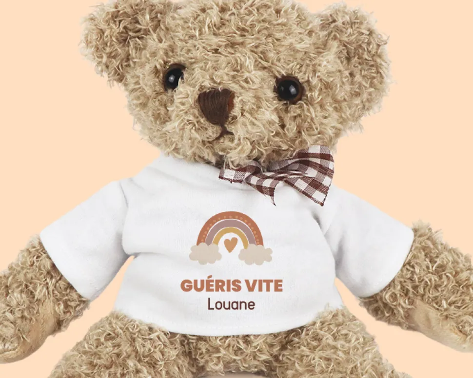 Ourson en peluche personnalisable - Bon rétablissement