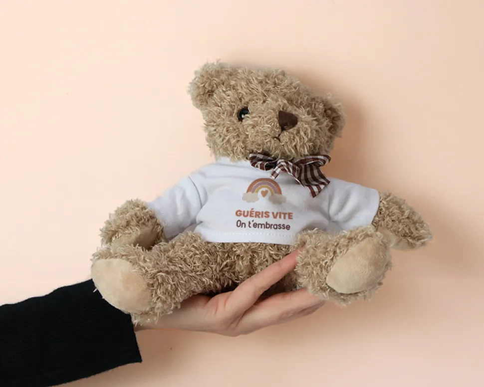Ourson en peluche personnalisable - Bon rétablissement