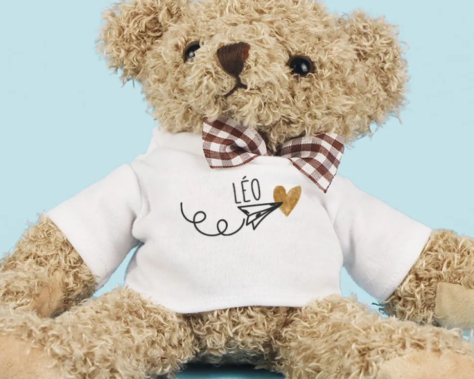 Ourson personnalisé - L'avion de ton coeur