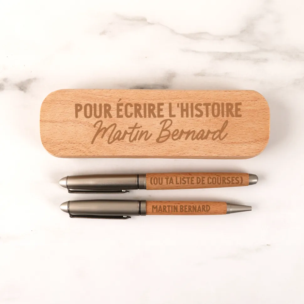 Parure de stylos personnalisés - Message