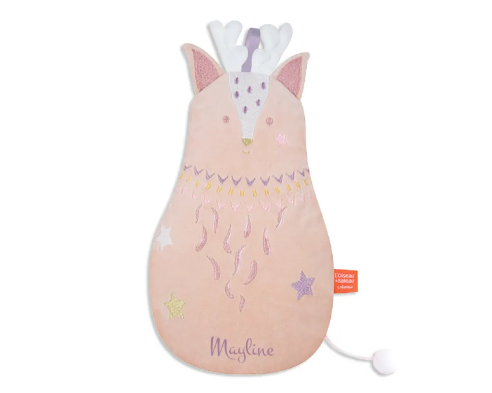 Peluche Musicale Brodée Personnalisable - Daim corail