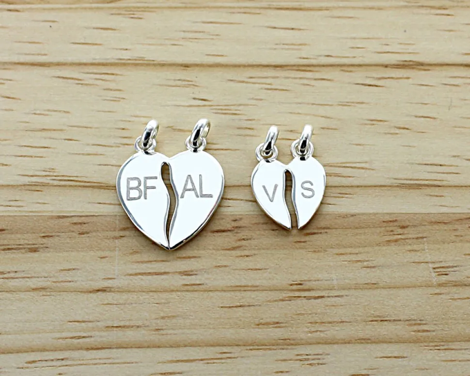 Pendentif Coeur à Partager en Argent véritable
