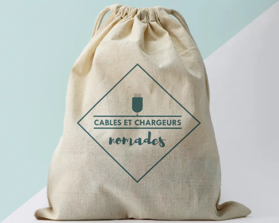 Petit Pochon Personnalisable - Rangement Câbles et Chargeurs