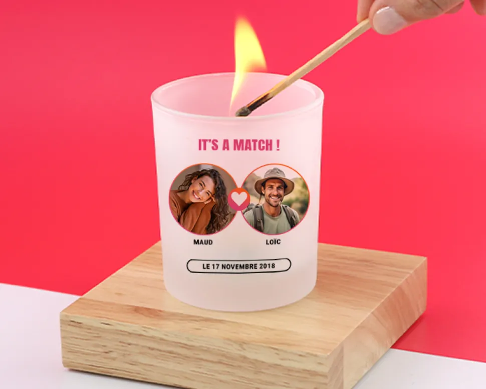 Photophore personnalisé - It's a match