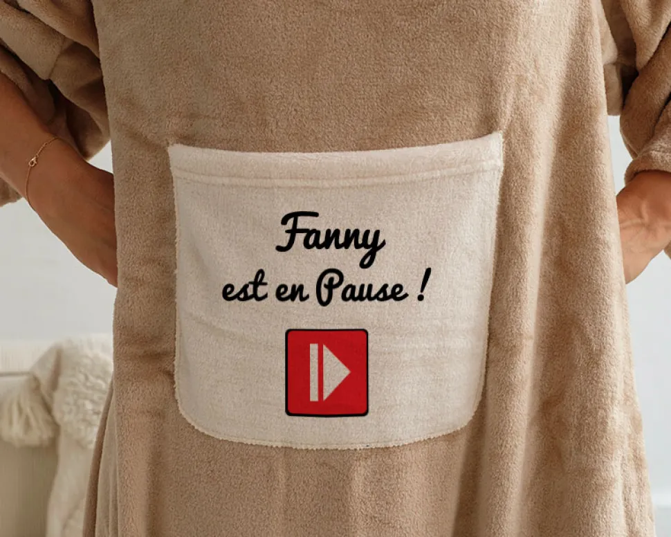 Plaid à manches personnalisé - En Pause